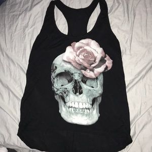 Racer back skull tank top